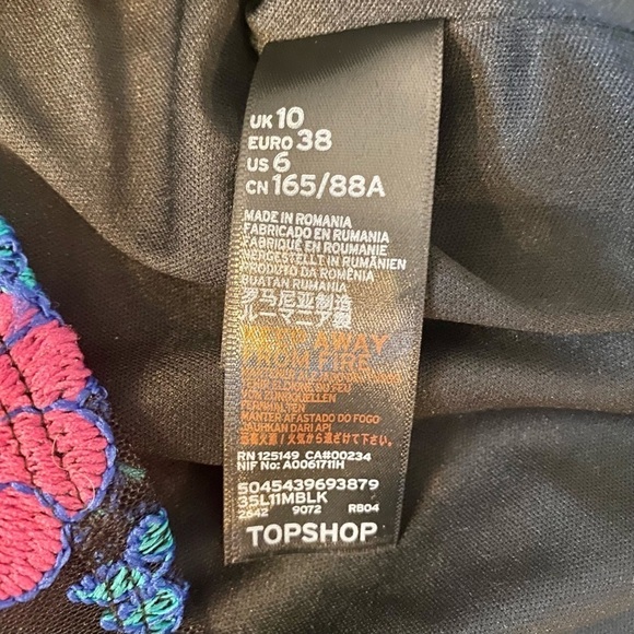 Topshop Off-The-Shoulder Floral Embroidered Bodycon Mini Dress - Picture 14 of 15